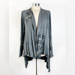 Anthropologie Vintage Grey Lace cardigan sweater Floral Women’s Small Petite